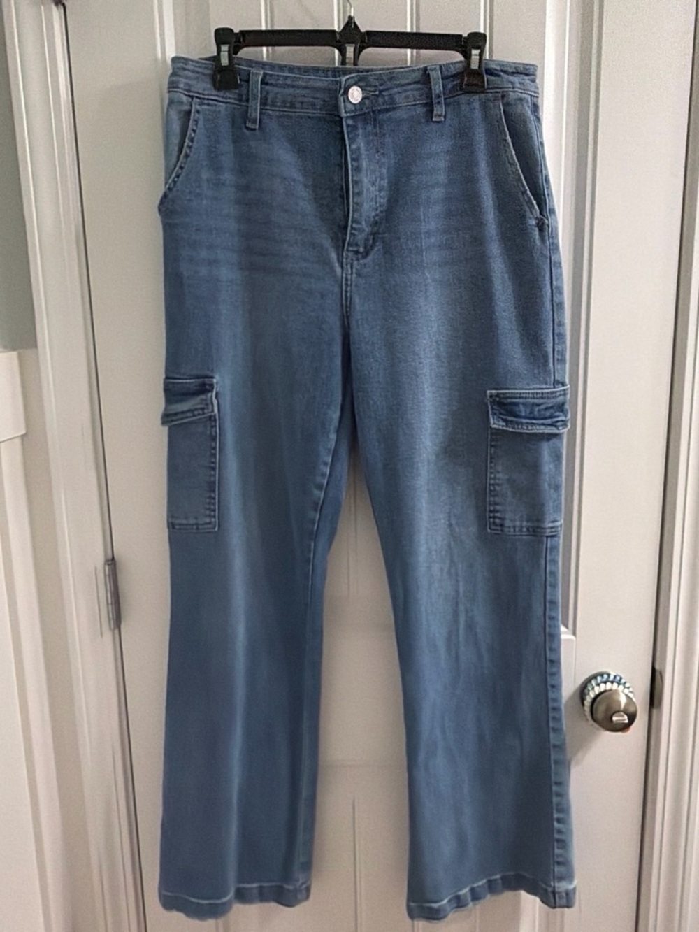 KanCan Women's Blue Cargo Jeans - Relaxed Fit Sz 11/29 Gorpcore